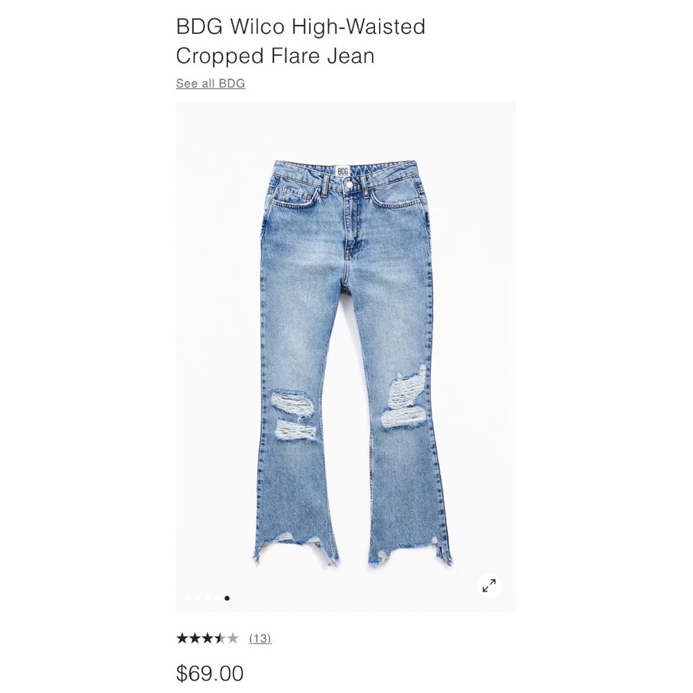 NWT BDG Wilco High-Waisted Cropped Flare Jean size 25 - Picture 6 of 8